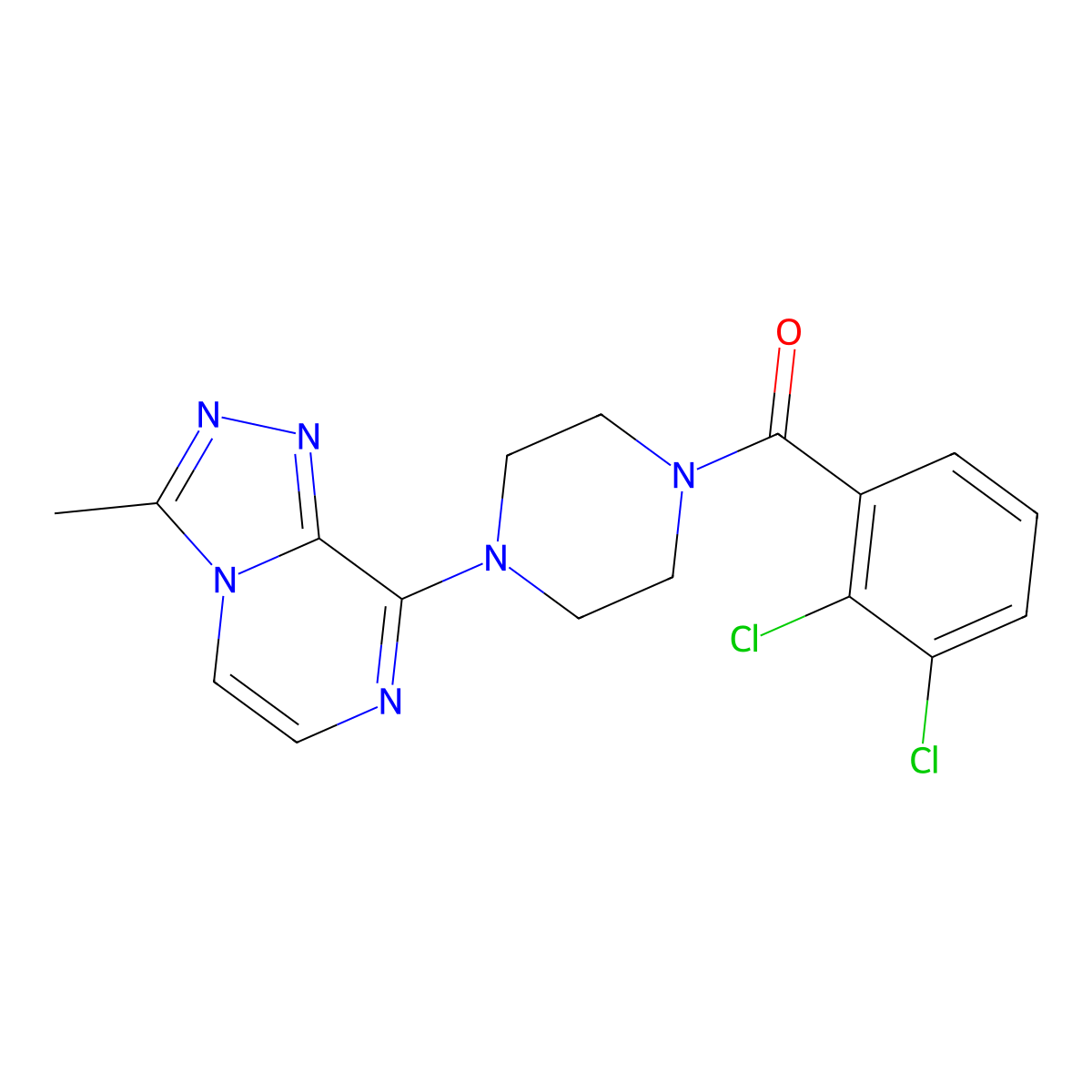 (2,3-Dichlorophenyl)(4-(3-methyl-[1,2,4]triazolo[4,3-a]pyrazin-8-yl)piperazin-1-yl)methanone molecular structure, CAS 2034503-57-4