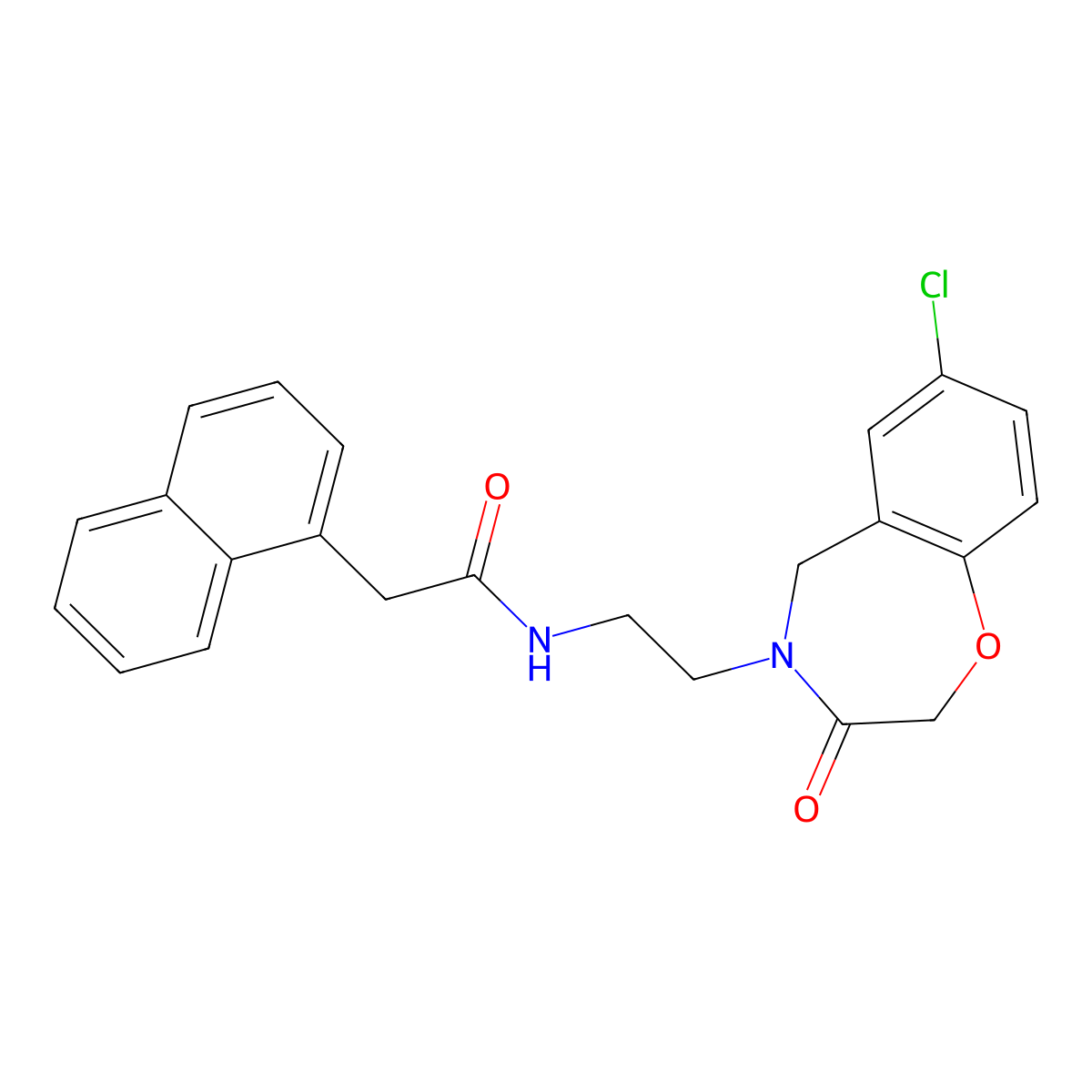 N-(2-(7-chloro-3-oxo-2,3-dihydrobenzo[f][1,4]oxazepin-4(5H)-yl)ethyl)-2-(naphthalen-1-yl)acetamide molecular structure, CAS 2034503-58-5