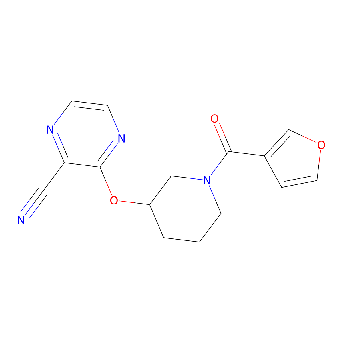 3-{[1-(Furan-3-carbonyl)piperidin-3-yl]oxy}pyrazine-2-carbonitrile molecular structure, CAS 2034503-59-6