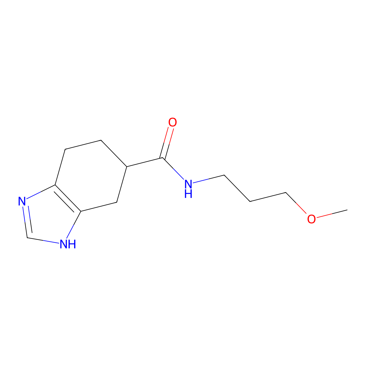 N-(3-methoxypropyl)-4,5,6,7-tetrahydro-1H-benzo[d]imidazole-5-carboxamide molecular structure, CAS 2034503-60-9