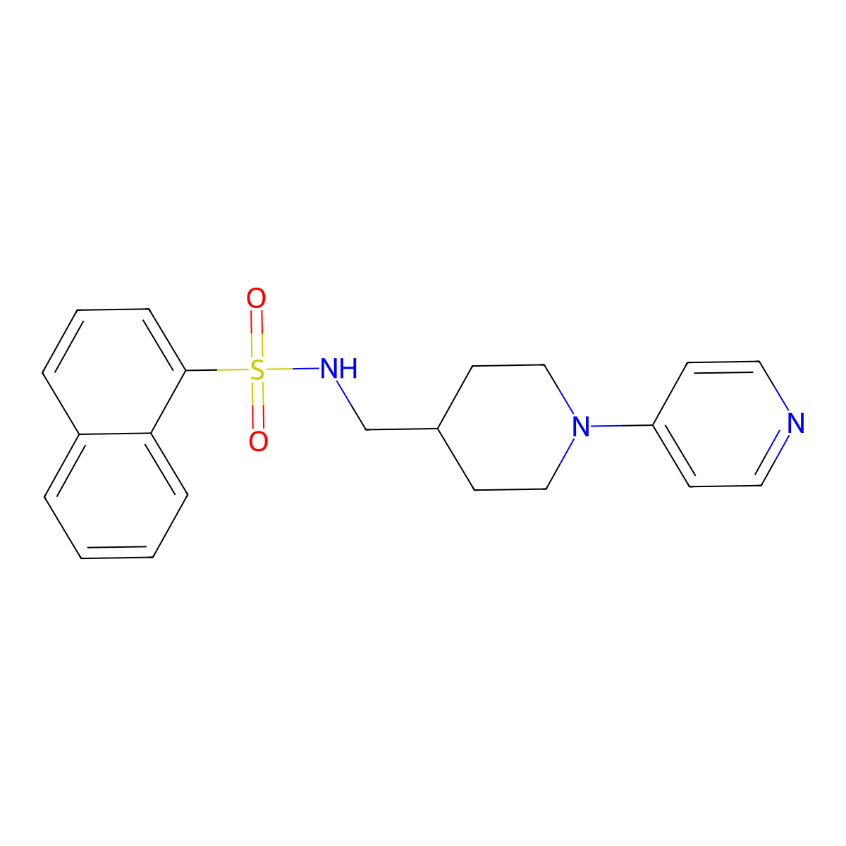 N-((1-(pyridin-4-yl)piperidin-4-yl)methyl)naphthalene-1-sulfonamide molecular structure, CAS 2034503-61-0