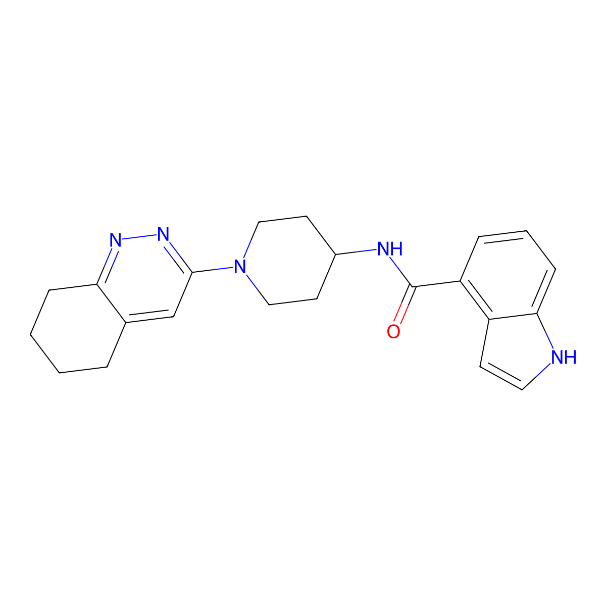 N-[1-(5,6,7,8-tetrahydrocinnolin-3-yl)piperidin-4-yl]-1H-indole-4-carboxamide molecular structure, CAS 2034503-62-1