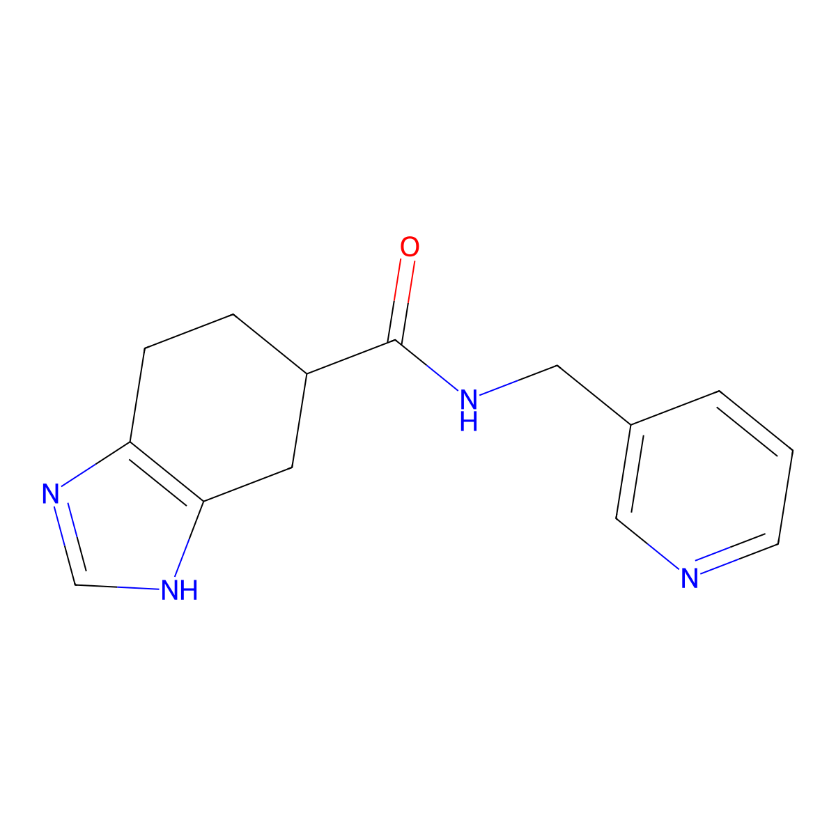 N-(pyridin-3-ylmethyl)-4,5,6,7-tetrahydro-1H-benzo[d]imidazole-5-carboxamide molecular structure, CAS 2034503-71-2