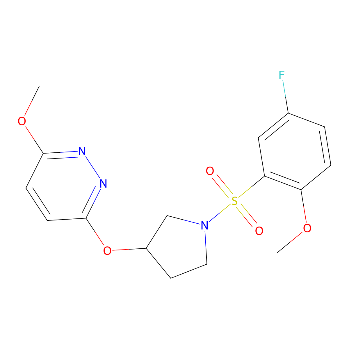 3-((1-((5-Fluoro-2-methoxyphenyl)sulfonyl)pyrrolidin-3-yl)oxy)-6-methoxypyridazine molecular structure, CAS 2034503-72-3