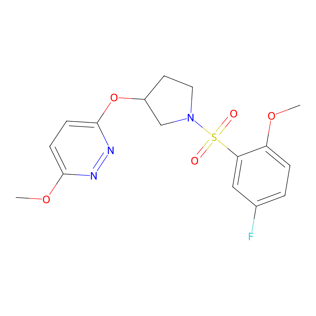 3-((1-((5-Fluoro-2-methoxyphenyl)sulfonyl)pyrrolidin-3-yl)oxy)-6-methoxypyridazine molecular structure, CAS 2034503-72-3