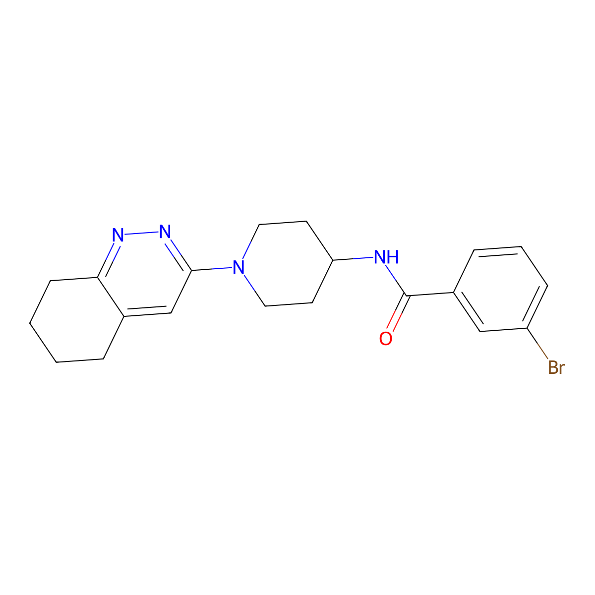 3-bromo-N-[1-(5,6,7,8-tetrahydrocinnolin-3-yl)piperidin-4-yl]benzamide molecular structure, CAS 2034503-79-0