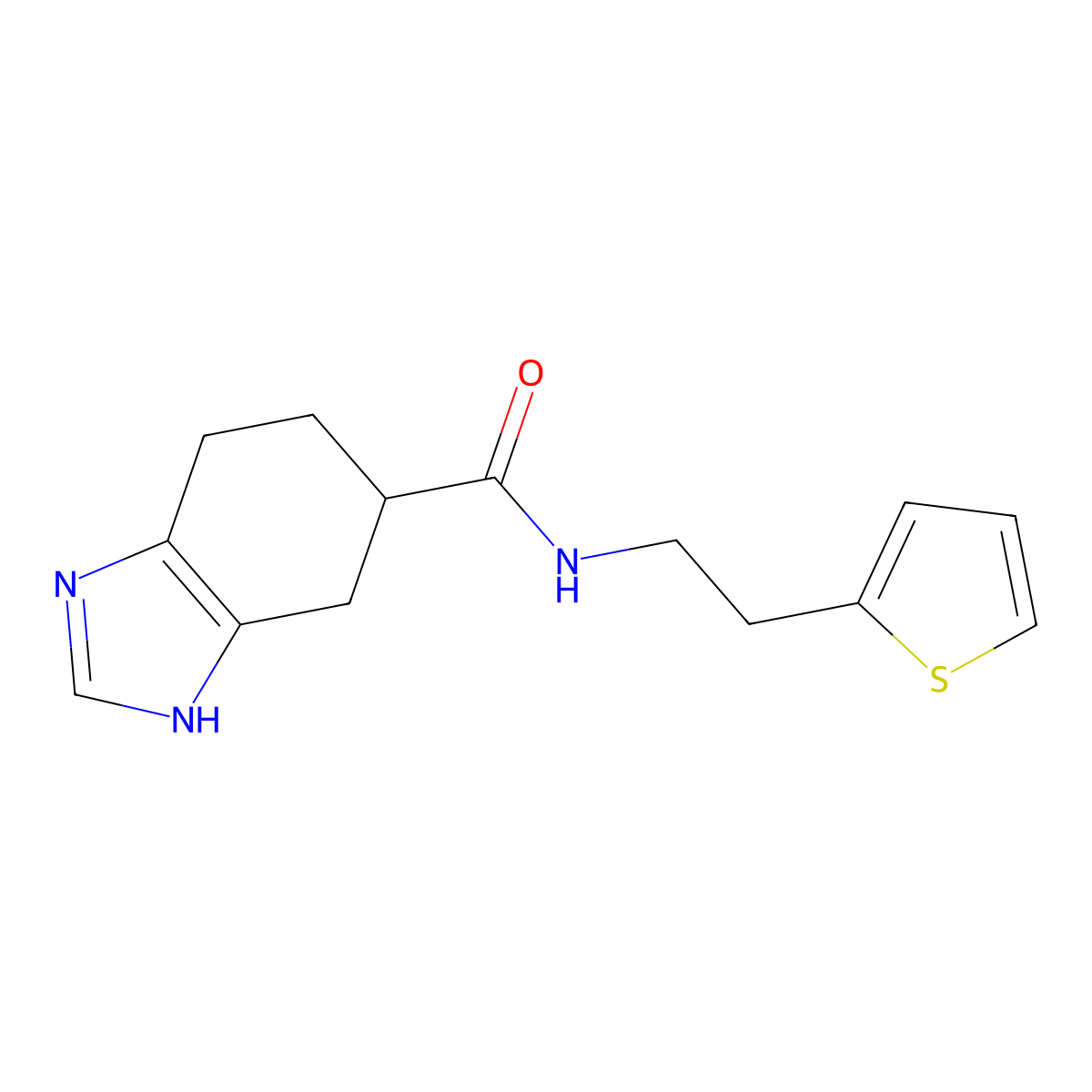 N-(2-(thiophen-2-yl)ethyl)-4,5,6,7-tetrahydro-1H-benzo[d]imidazole-5-carboxamide molecular structure, CAS 2034503-83-6