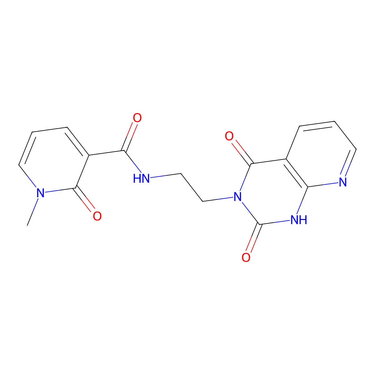 N-(2-(2,4-dioxo-1,2-dihydropyrido[2,3-d]pyrimidin-3(4H)-yl)ethyl)-1-methyl-2-oxo-1,2-dihydropyridine-3-carboxamide molecular structure, CAS 2034503-88-1
