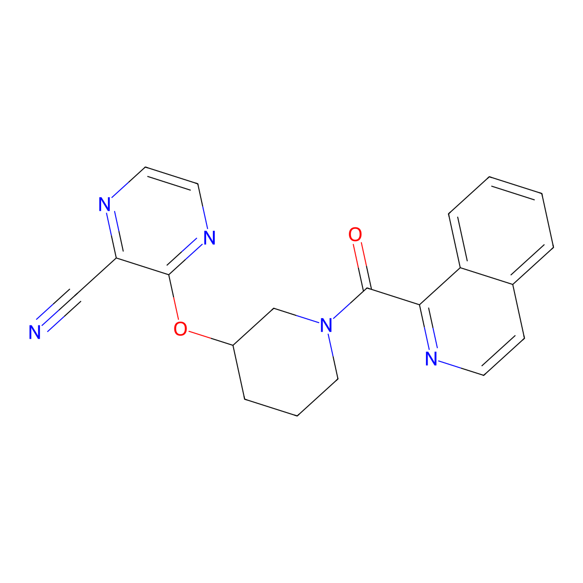 3-{[1-(Isoquinoline-1-carbonyl)piperidin-3-yl]oxy}pyrazine-2-carbonitrile molecular structure, CAS 2034503-94-9