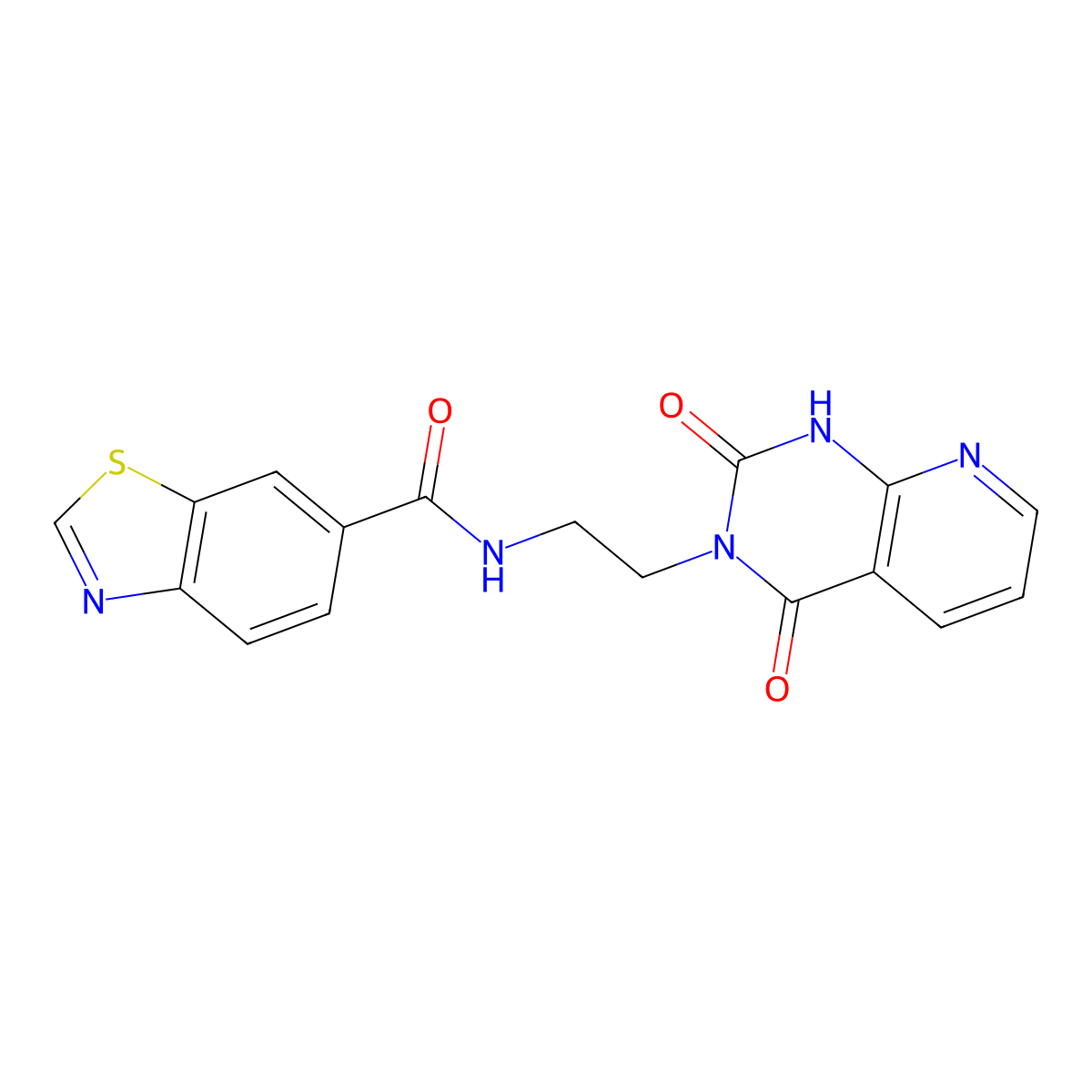 N-(2-(2,4-dioxo-1,2-dihydropyrido[2,3-d]pyrimidin-3(4H)-yl)ethyl)benzo[d]thiazole-6-carboxamide molecular structure, CAS 2034503-96-1