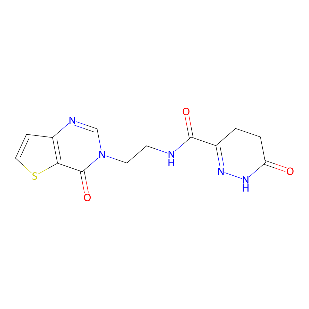 6-oxo-N-(2-(4-oxothieno[3,2-d]pyrimidin-3(4H)-yl)ethyl)-1,4,5,6-tetrahydropyridazine-3-carboxamide molecular structure, CAS 2034503-97-2