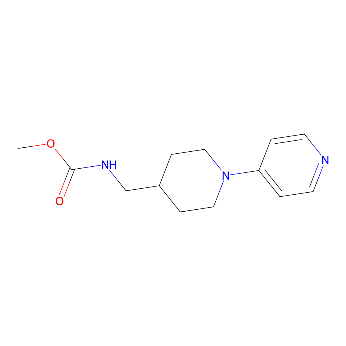 Methyl ((1-(pyridin-4-yl)piperidin-4-yl)methyl)carbamate molecular structure, CAS 2034504-01-1