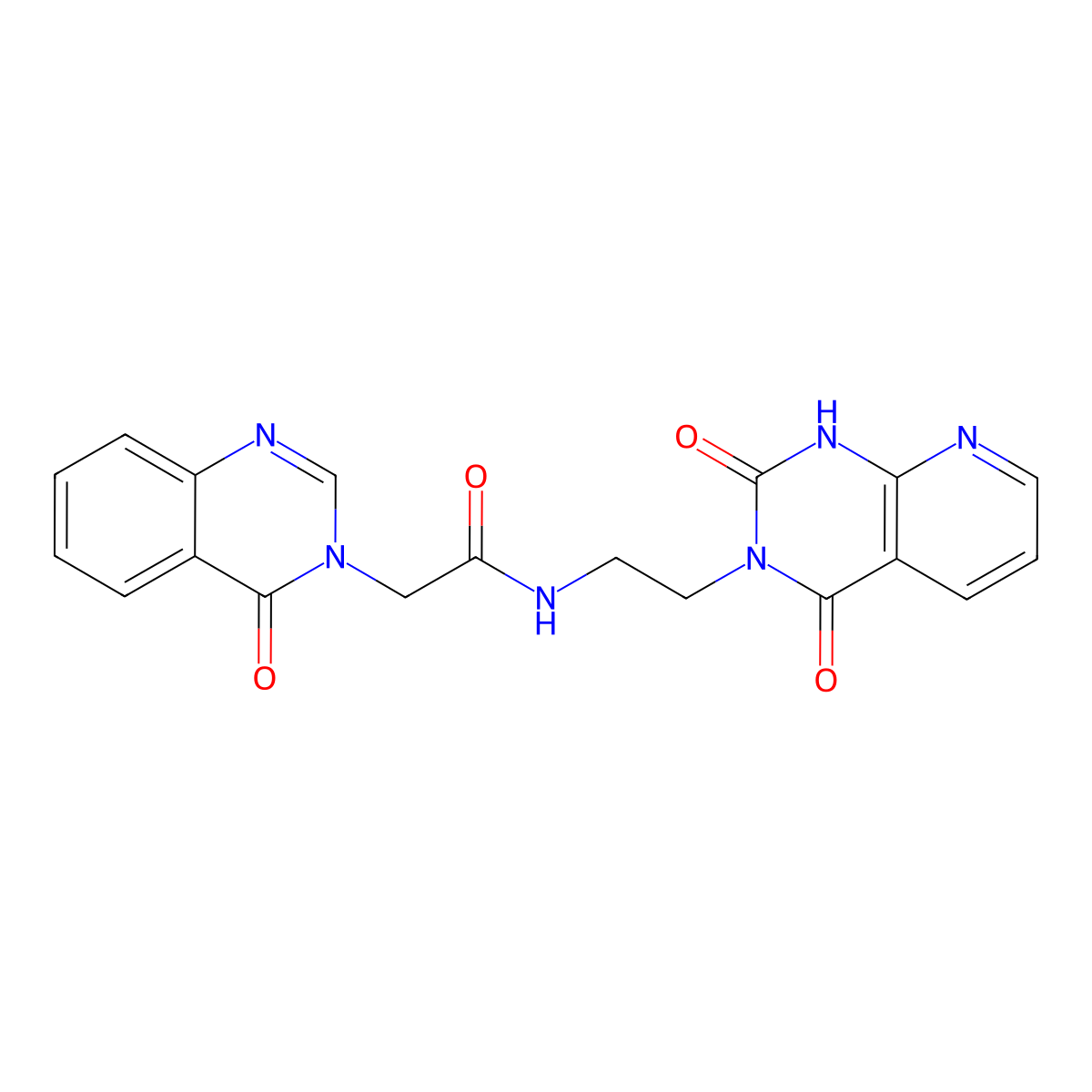 N-(2-(2,4-dioxo-1,2-dihydropyrido[2,3-d]pyrimidin-3(4H)-yl)ethyl)-2-(4-oxoquinazolin-3(4H)-yl)acetamide molecular structure, CAS 2034504-04-4