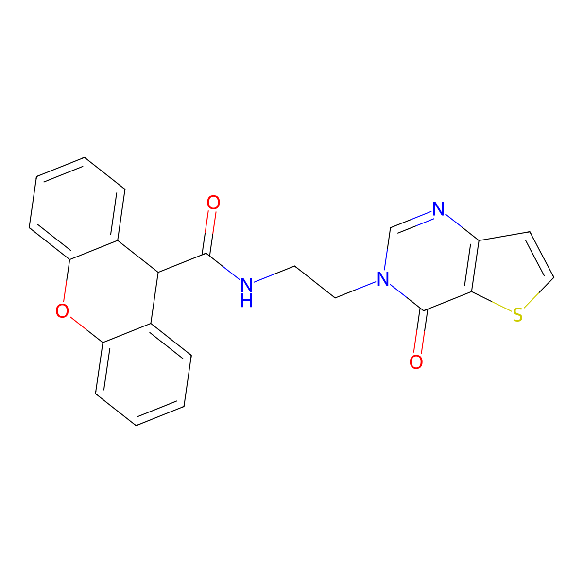 N-(2-(4-oxothieno[3,2-d]pyrimidin-3(4H)-yl)ethyl)-9H-xanthene-9-carboxamide molecular structure, CAS 2034504-10-2