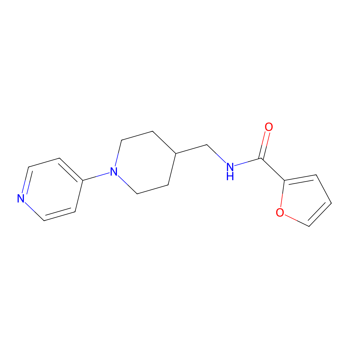 N-((1-(pyridin-4-yl)piperidin-4-yl)methyl)furan-2-carboxamide molecular structure, CAS 2034504-11-3