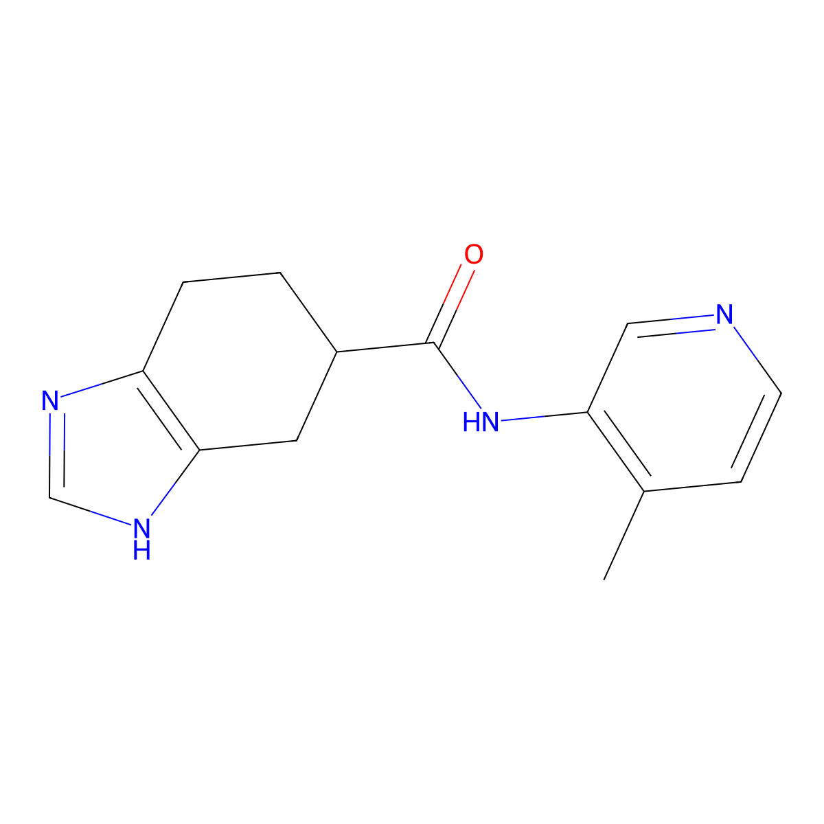 N-(4-methylpyridin-3-yl)-4,5,6,7-tetrahydro-1H-benzo[d]imidazole-5-carboxamide molecular structure, CAS 2034504-13-5