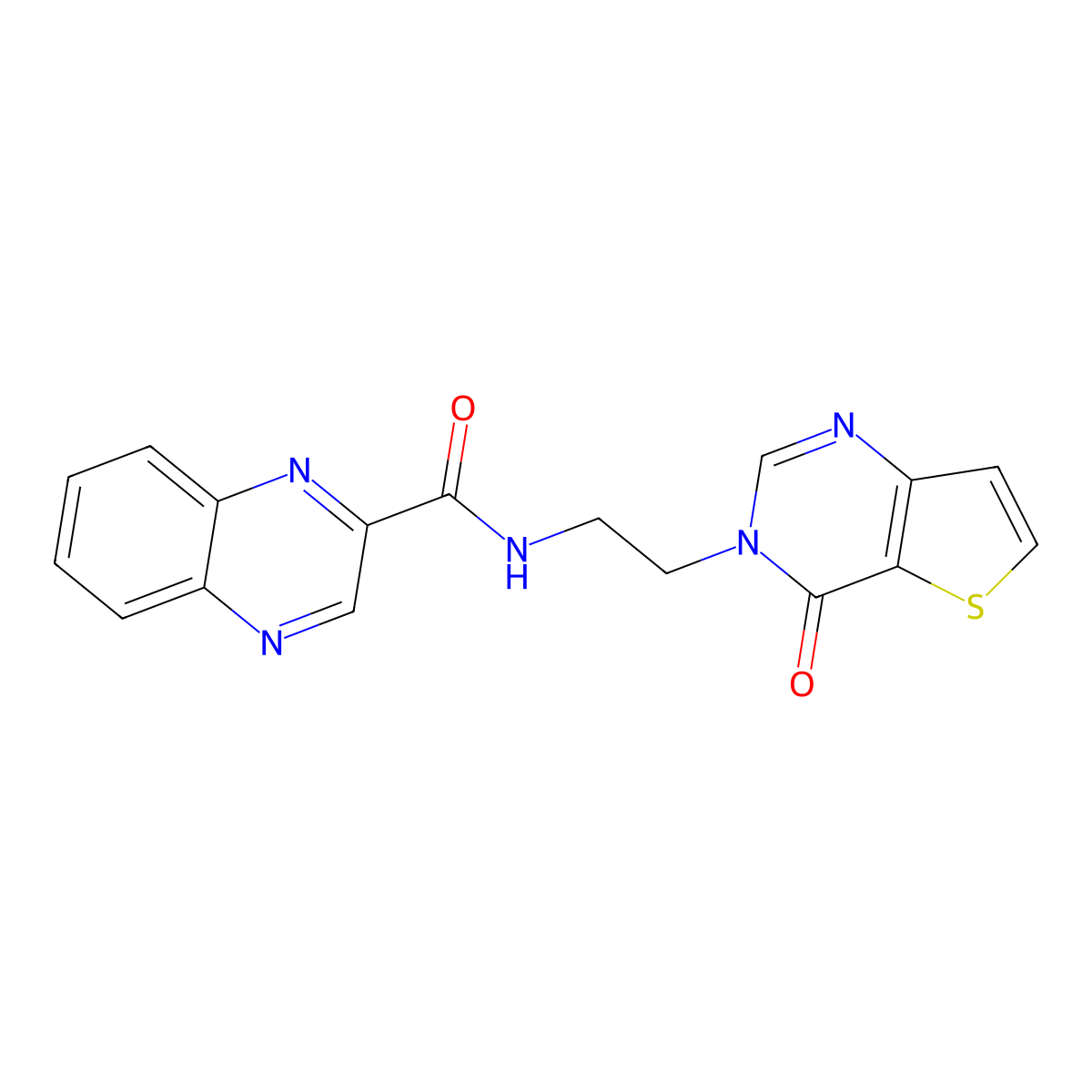 N-(2-(4-oxothieno[3,2-d]pyrimidin-3(4H)-yl)ethyl)quinoxaline-2-carboxamide molecular structure, CAS 2034504-15-7