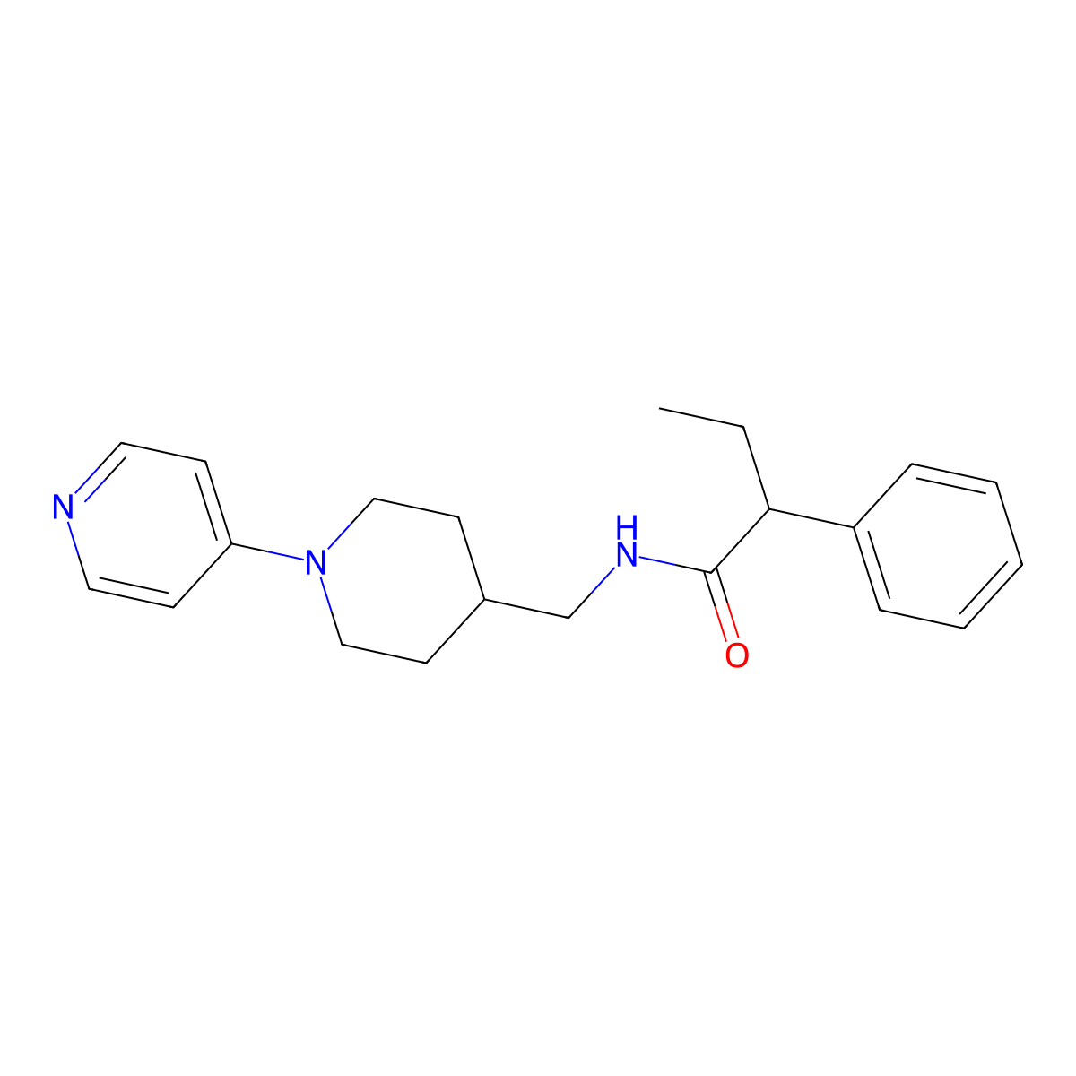 2-phenyl-N-((1-(pyridin-4-yl)piperidin-4-yl)methyl)butanamide molecular structure, CAS 2034504-22-6