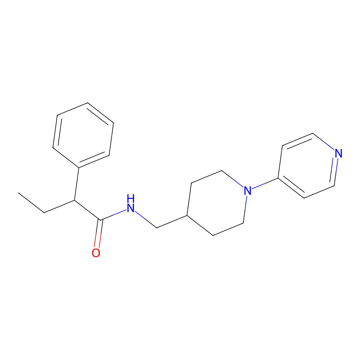 2-phenyl-N-((1-(pyridin-4-yl)piperidin-4-yl)methyl)butanamide molecular structure, CAS 2034504-22-6