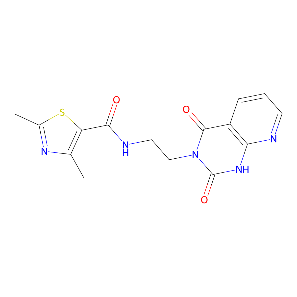 N-(2-(2,4-dioxo-1,2-dihydropyrido[2,3-d]pyrimidin-3(4H)-yl)ethyl)-2,4-dimethylthiazole-5-carboxamide molecular structure, CAS 2034504-35-1