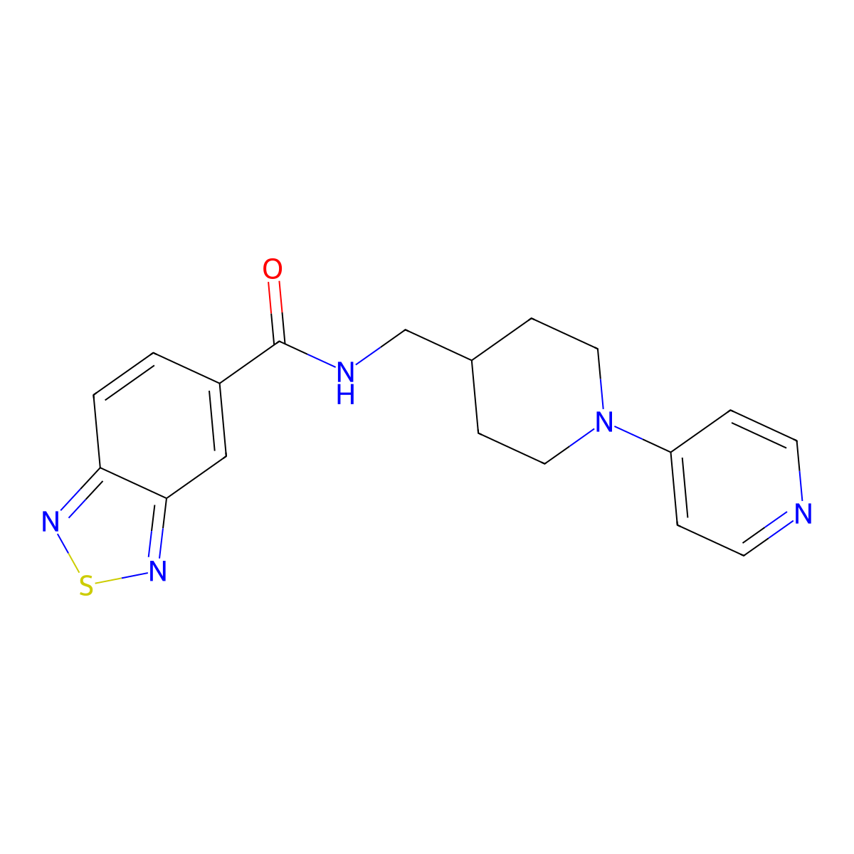 N-((1-(pyridin-4-yl)piperidin-4-yl)methyl)benzo[c][1,2,5]thiadiazole-5-carboxamide molecular structure, CAS 2034504-39-5