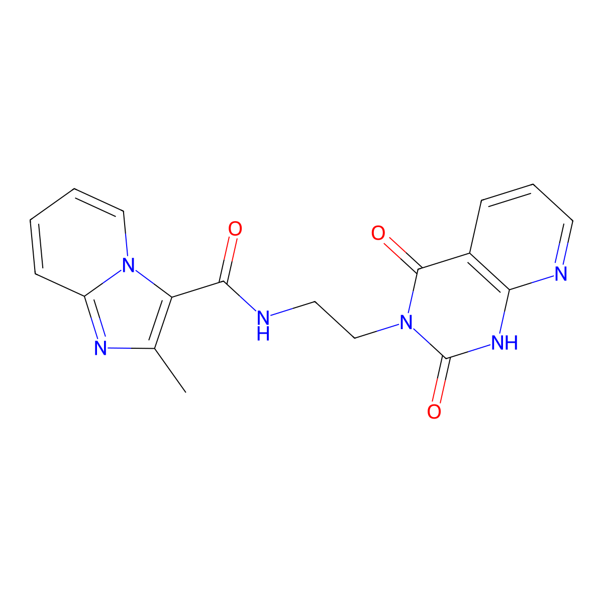N-(2-(2,4-dioxo-1,2-dihydropyrido[2,3-d]pyrimidin-3(4H)-yl)ethyl)-2-methylimidazo[1,2-a]pyridine-3-carboxamide molecular structure, CAS 2034504-42-0