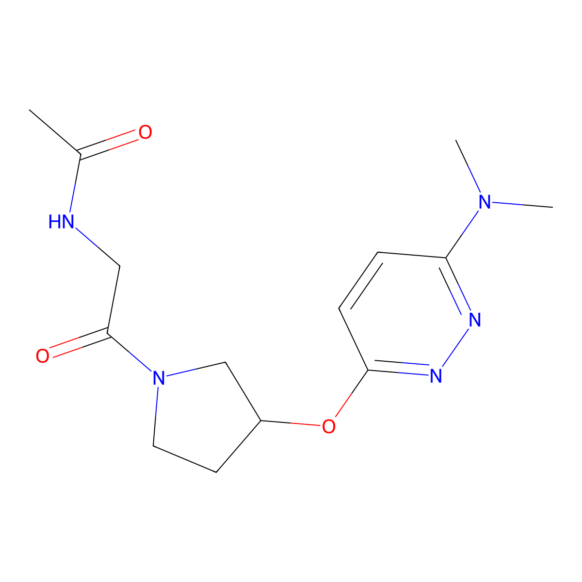 N-[2-(3-{[6-(dimethylamino)pyridazin-3-yl]oxy}pyrrolidin-1-yl)-2-oxoethyl]acetamide molecular structure, CAS 2034504-52-2