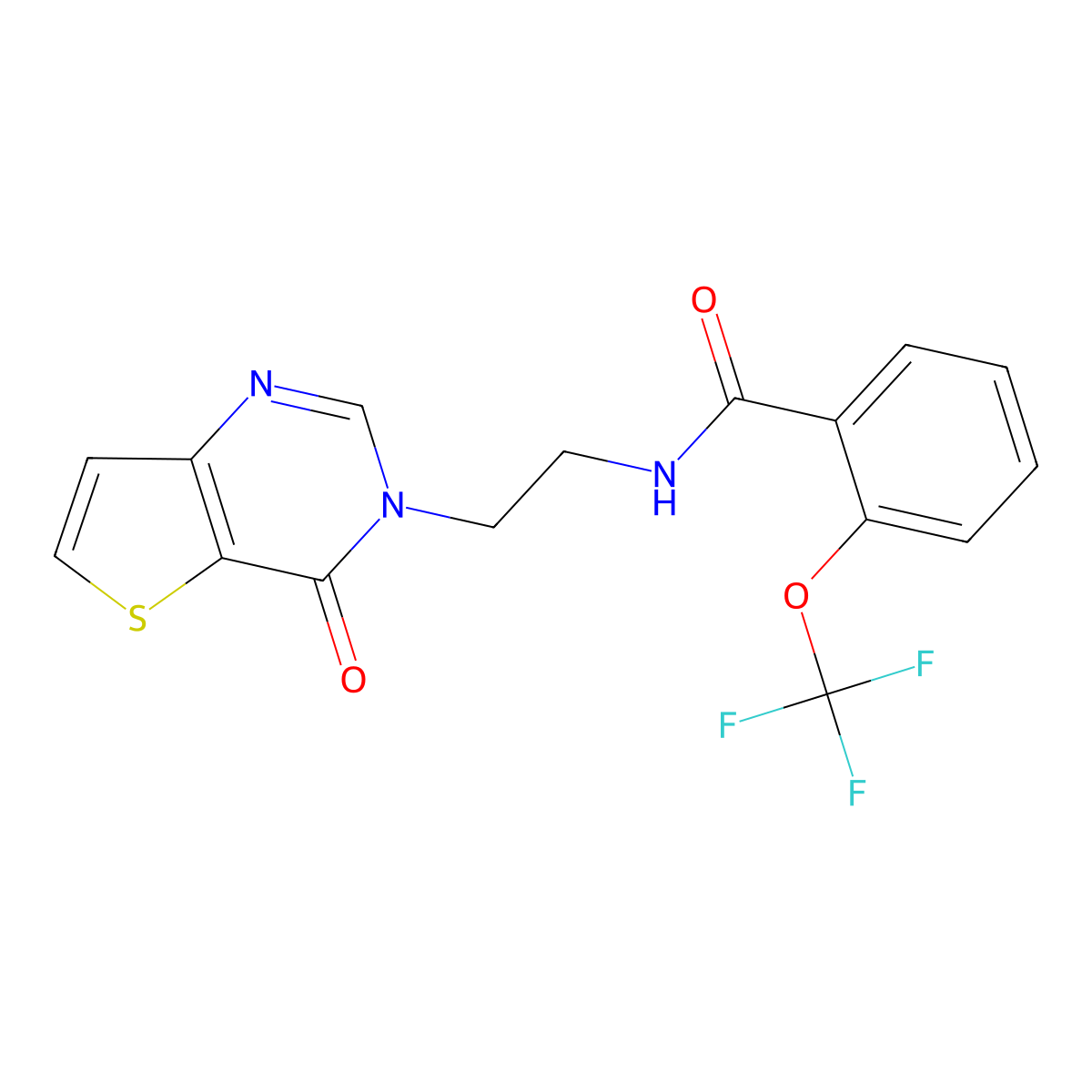 N-(2-(4-oxothieno[3,2-d]pyrimidin-3(4H)-yl)ethyl)-2-(trifluoromethoxy)benzamide molecular structure, CAS 2034504-57-7