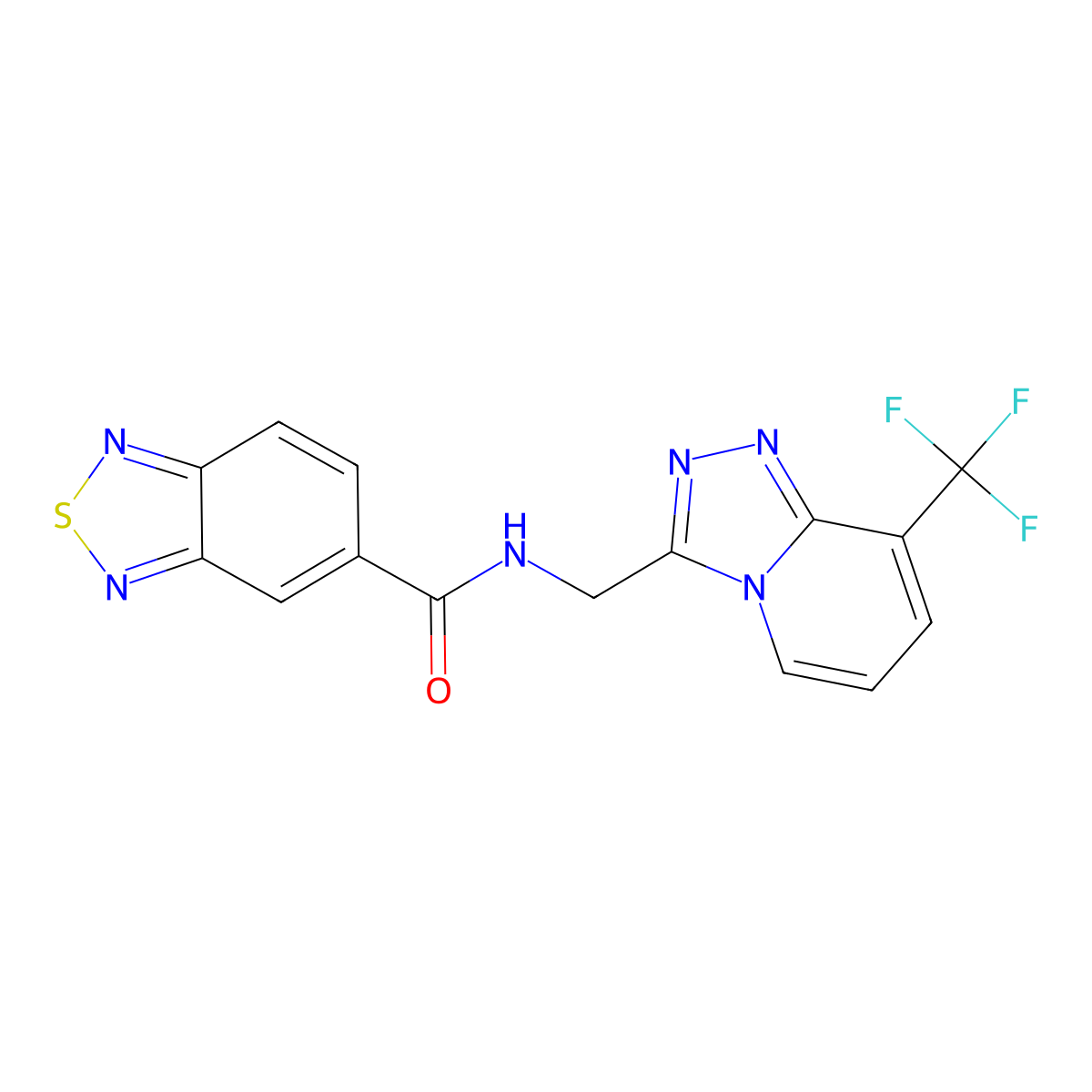 N-((8-(trifluoromethyl)-[1,2,4]triazolo[4,3-a]pyridin-3-yl)methyl)benzo[c][1,2,5]thiadiazole-5-carboxamide molecular structure, CAS 2034504-63-5