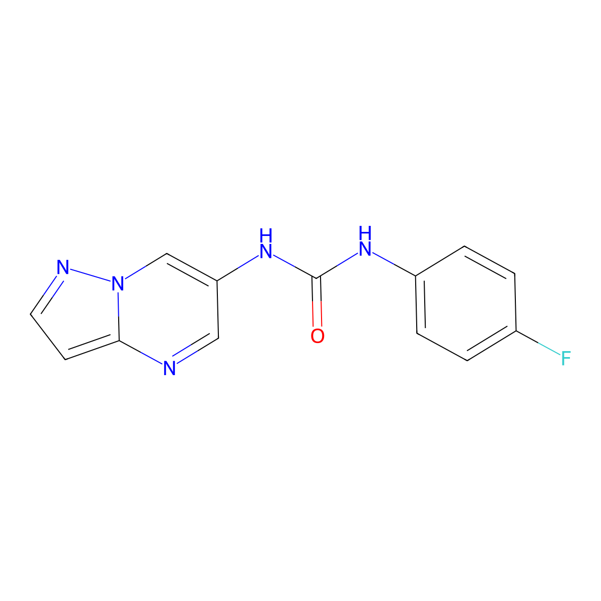 1-(4-Fluorophenyl)-3-(pyrazolo[1,5-a]pyrimidin-6-yl)urea molecular structure, CAS 2034504-67-9