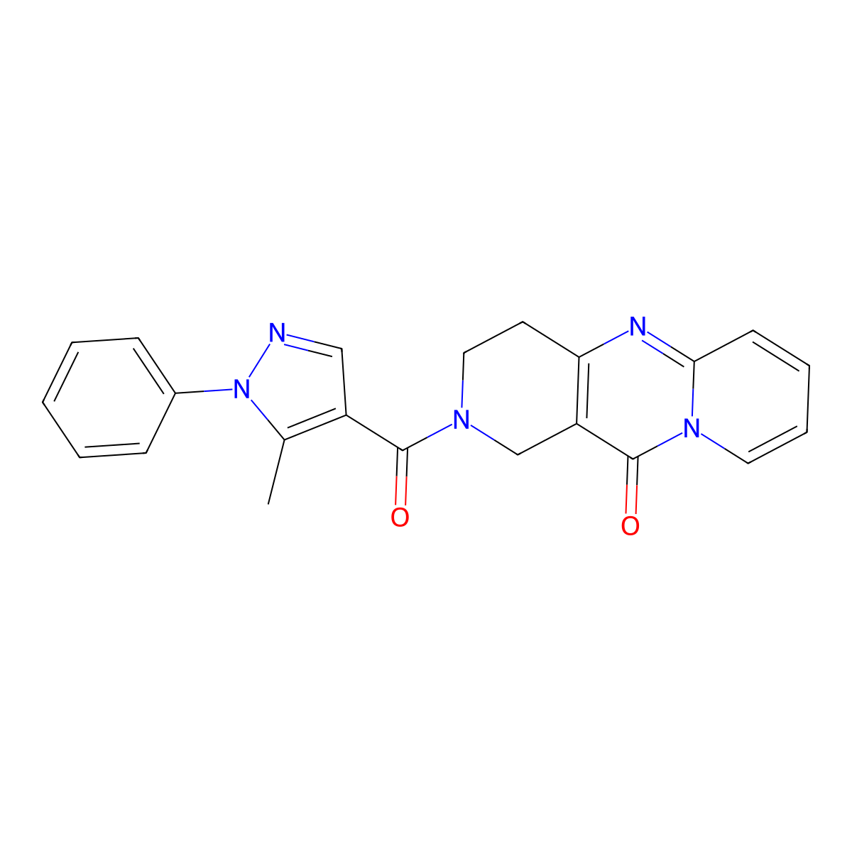 5-(5-methyl-1-phenyl-1H-pyrazole-4-carbonyl)-1,5,9-triazatricyclo[8.4.0.0^{3,8}]tetradeca-3(8),9,11,13-tetraen-2-one molecular structure, CAS 2034504-74-8