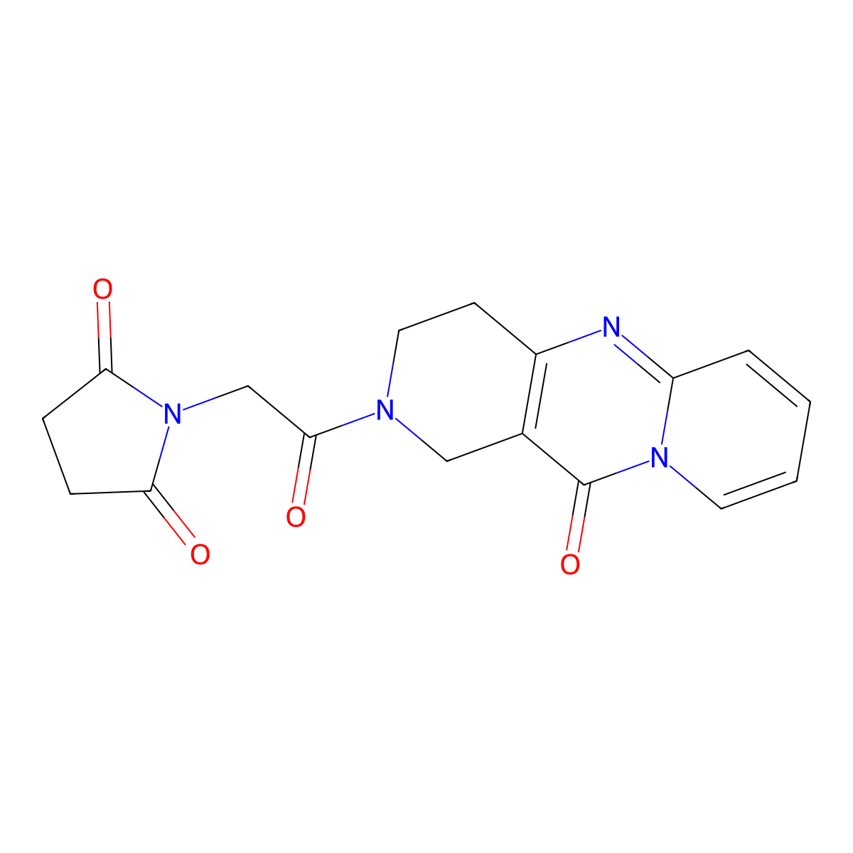 1-(2-oxo-2-(11-oxo-3,4-dihydro-1H-dipyrido[1,2-a:4',3'-d]pyrimidin-2(11H)-yl)ethyl)pyrrolidine-2,5-dione molecular structure, CAS 2034504-85-1