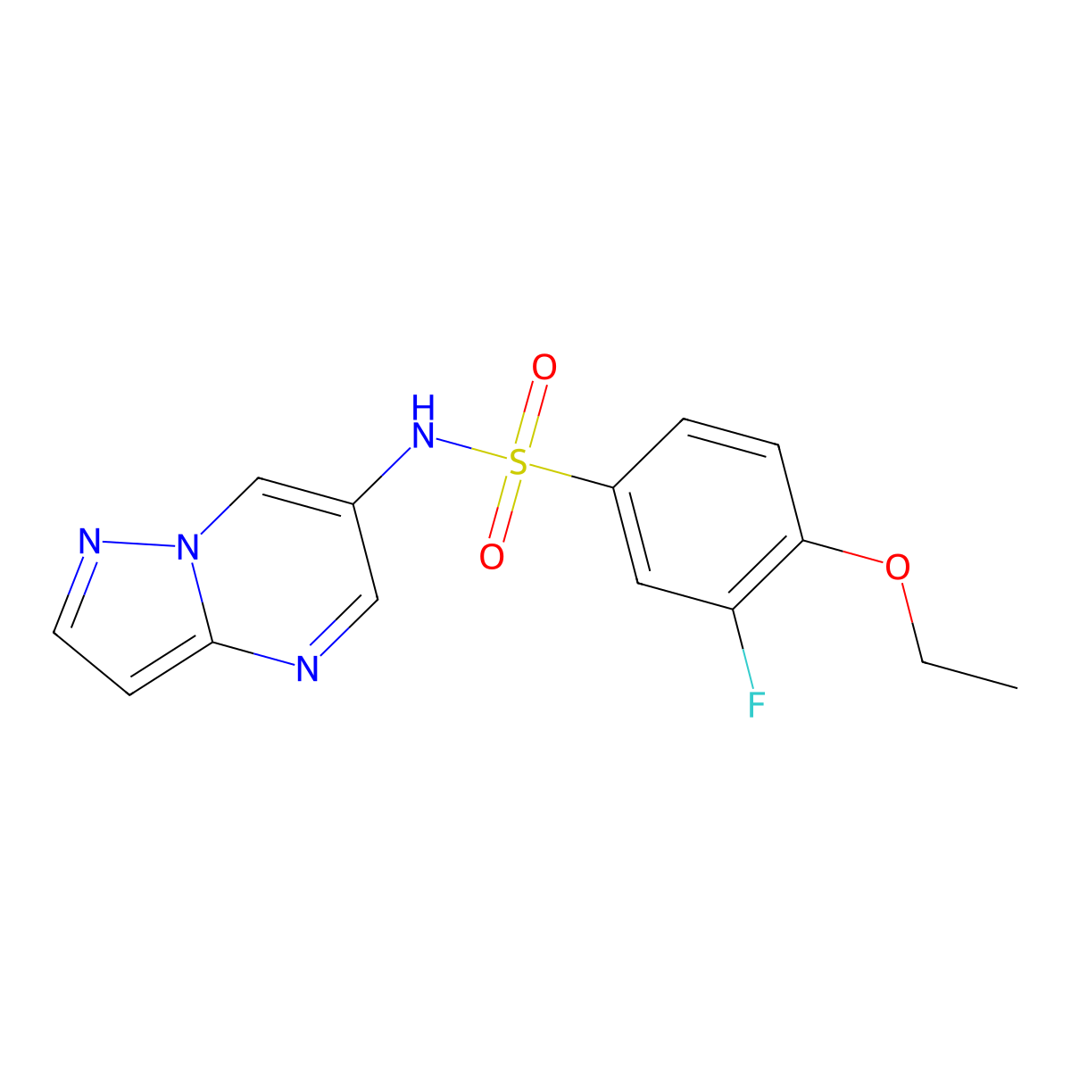 4-ethoxy-3-fluoro-N-(pyrazolo[1,5-a]pyrimidin-6-yl)benzenesulfonamide molecular structure, CAS 2034504-99-7