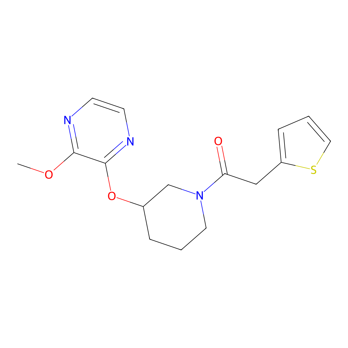 1-(3-((3-Methoxypyrazin-2-yl)oxy)piperidin-1-yl)-2-(thiophen-2-yl)ethanone molecular structure, CAS 2034505-02-5