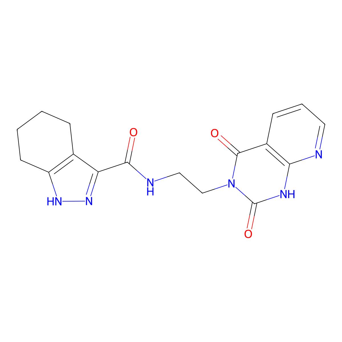 N-(2-(2,4-dioxo-1,2-dihydropyrido[2,3-d]pyrimidin-3(4H)-yl)ethyl)-4,5,6,7-tetrahydro-1H-indazole-3-carboxamide molecular structure, CAS 2034505-08-1