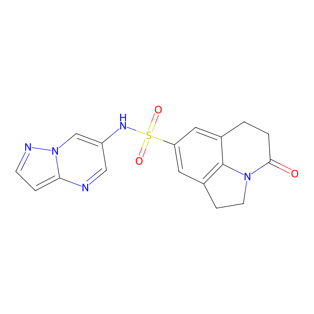 11-oxo-N-{pyrazolo[1,5-a]pyrimidin-6-yl}-1-azatricyclo[6.3.1.0^{4,12}]dodeca-4(12),5,7-triene-6-sulfonamide molecular structure, CAS 2034505-11-6