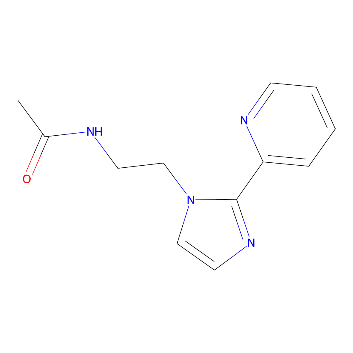 N-(2-(2-(pyridin-2-yl)-1H-imidazol-1-yl)ethyl)acetamide molecular structure, CAS 2034505-14-9