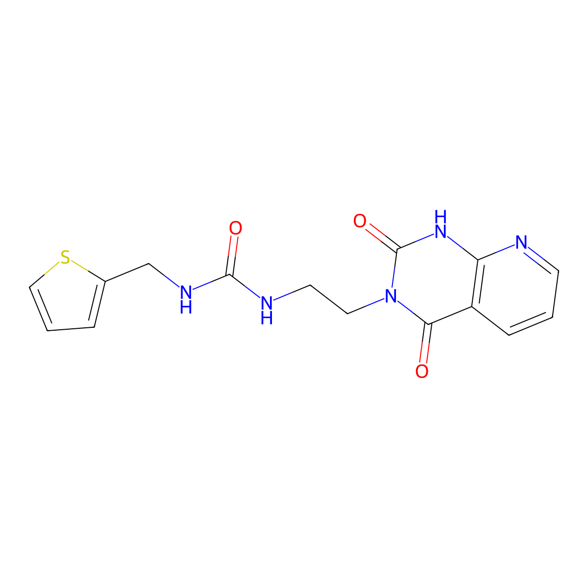 1-(2-(2,4-dioxo-1,2-dihydropyrido[2,3-d]pyrimidin-3(4H)-yl)ethyl)-3-(thiophen-2-ylmethyl)urea molecular structure, CAS 2034505-19-4