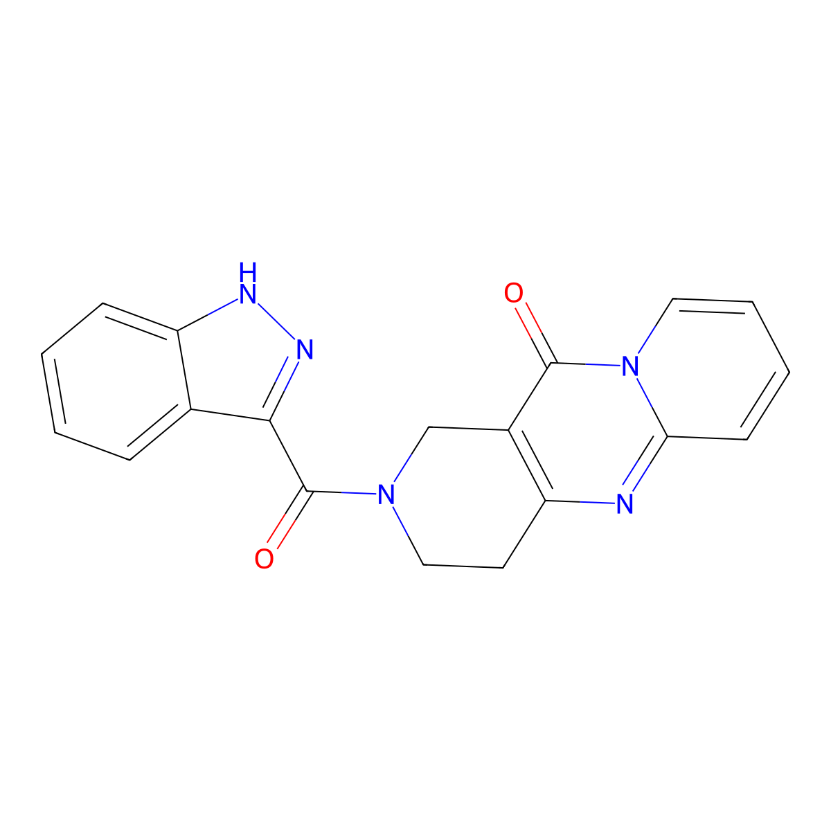 5-(1H-indazole-3-carbonyl)-1,5,9-triazatricyclo[8.4.0.0^{3,8}]tetradeca-3(8),9,11,13-tetraen-2-one molecular structure, CAS 2034505-25-2