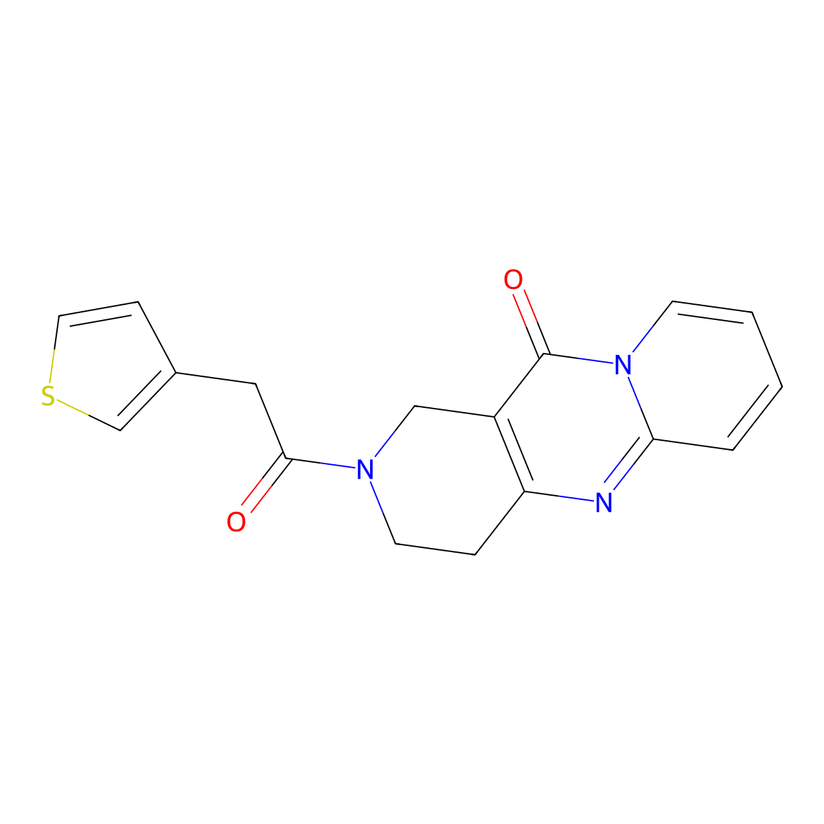 5-[2-(Thiophen-3-yl)acetyl]-1,5,9-triazatricyclo[8.4.0.0^{3,8}]tetradeca-3(8),9,11,13-tetraen-2-one molecular structure, CAS 2034505-32-1