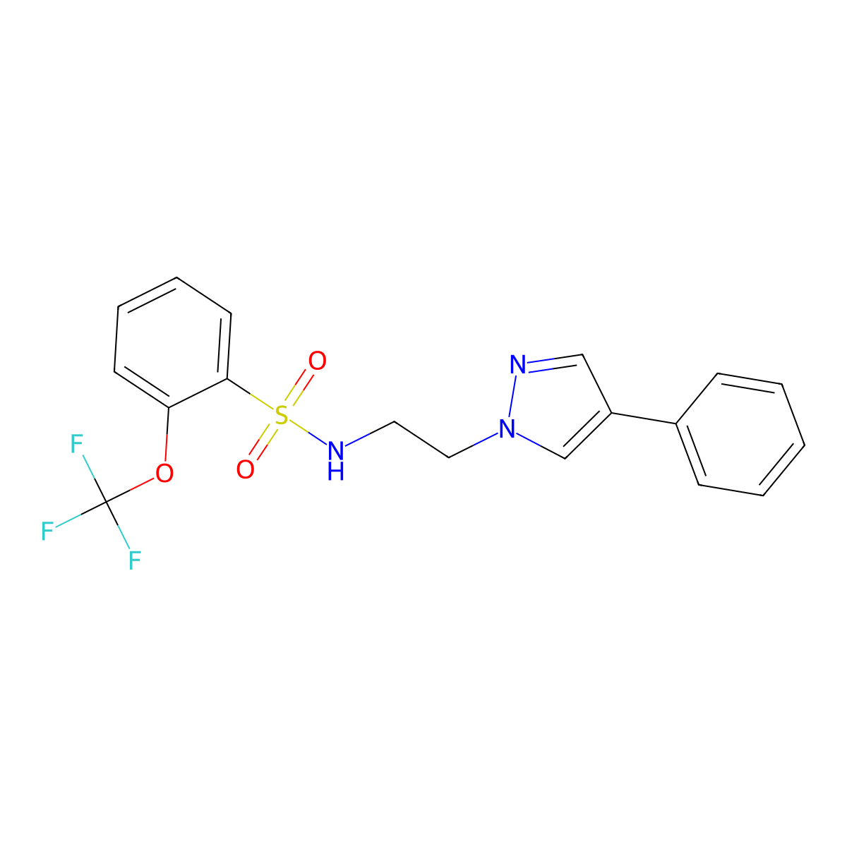 N-(2-(4-phenyl-1H-pyrazol-1-yl)ethyl)-2-(trifluoromethoxy)benzenesulfonamide molecular structure, CAS 2034505-38-7