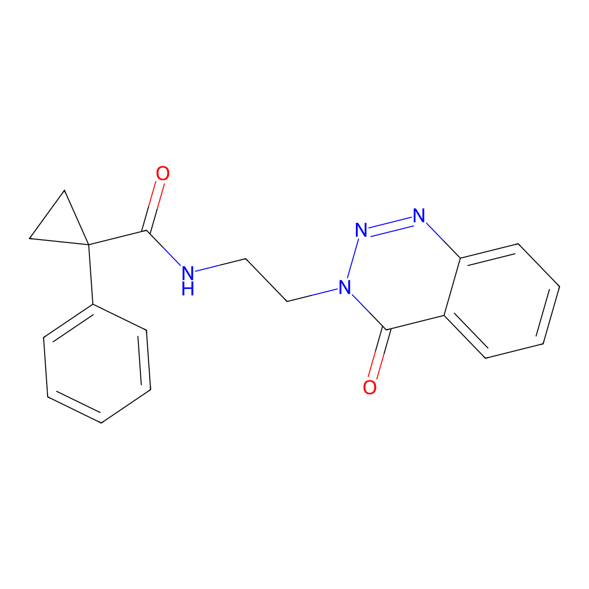 N-(2-(4-oxobenzo[d][1,2,3]triazin-3(4H)-yl)ethyl)-1-phenylcyclopropanecarboxamide molecular structure, CAS 2034505-39-8
