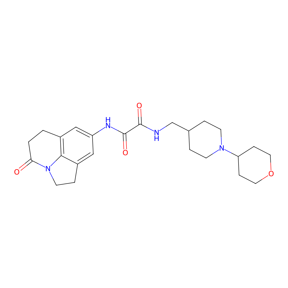 N1-(4-oxo-2,4,5,6-tetrahydro-1H-pyrrolo[3,2,1-ij]quinolin-8-yl)-N2-((1-(tetrahydro-2H-pyran-4-yl)piperidin-4-yl)methyl)oxalamide molecular structure, CAS 2034505-63-8