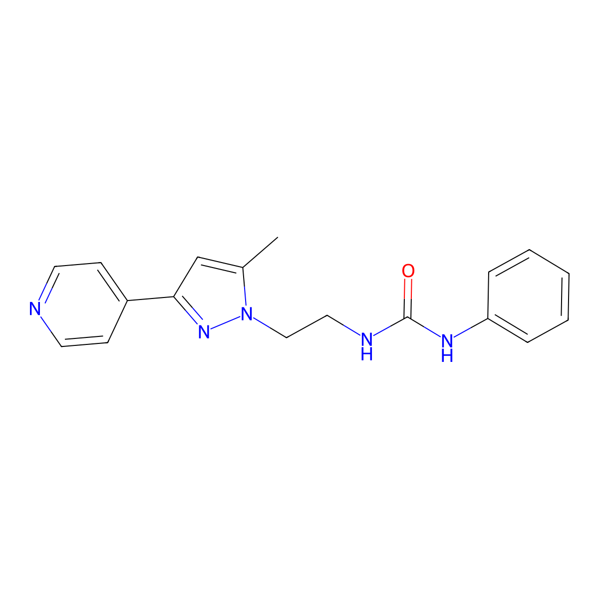 1-(2-(5-methyl-3-(pyridin-4-yl)-1H-pyrazol-1-yl)ethyl)-3-phenylurea molecular structure, CAS 2034505-64-9