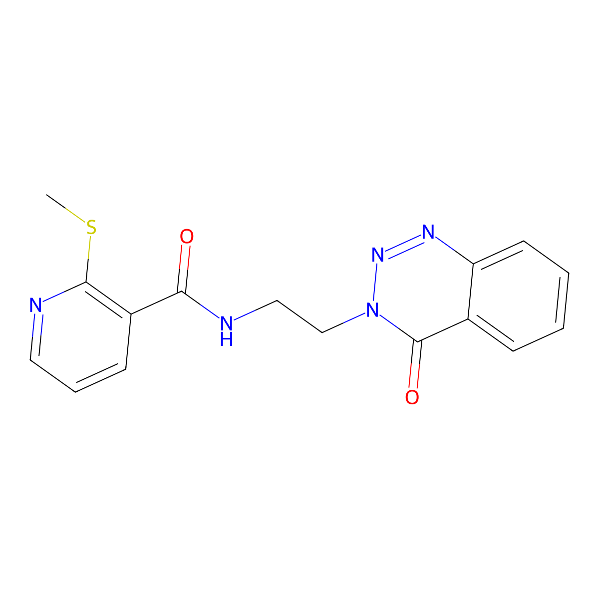 2-(methylthio)-N-(2-(4-oxobenzo[d][1,2,3]triazin-3(4H)-yl)ethyl)nicotinamide molecular structure, CAS 2034505-91-2