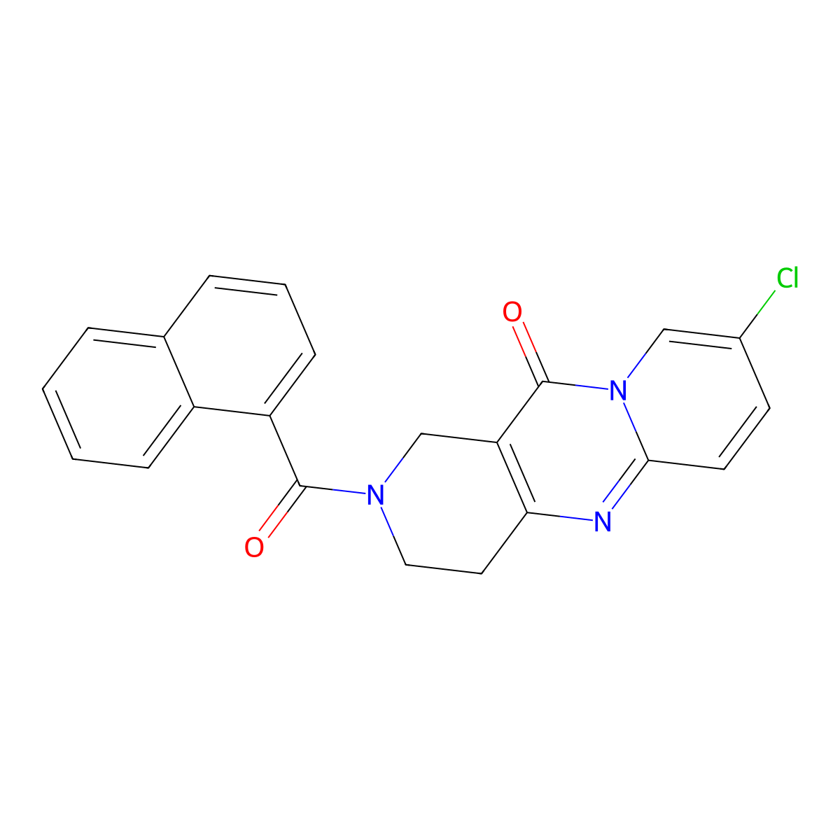 2-(1-naphthoyl)-8-chloro-3,4-dihydro-1H-dipyrido[1,2-a:4',3'-d]pyrimidin-11(2H)-one molecular structure, CAS 2034506-03-9