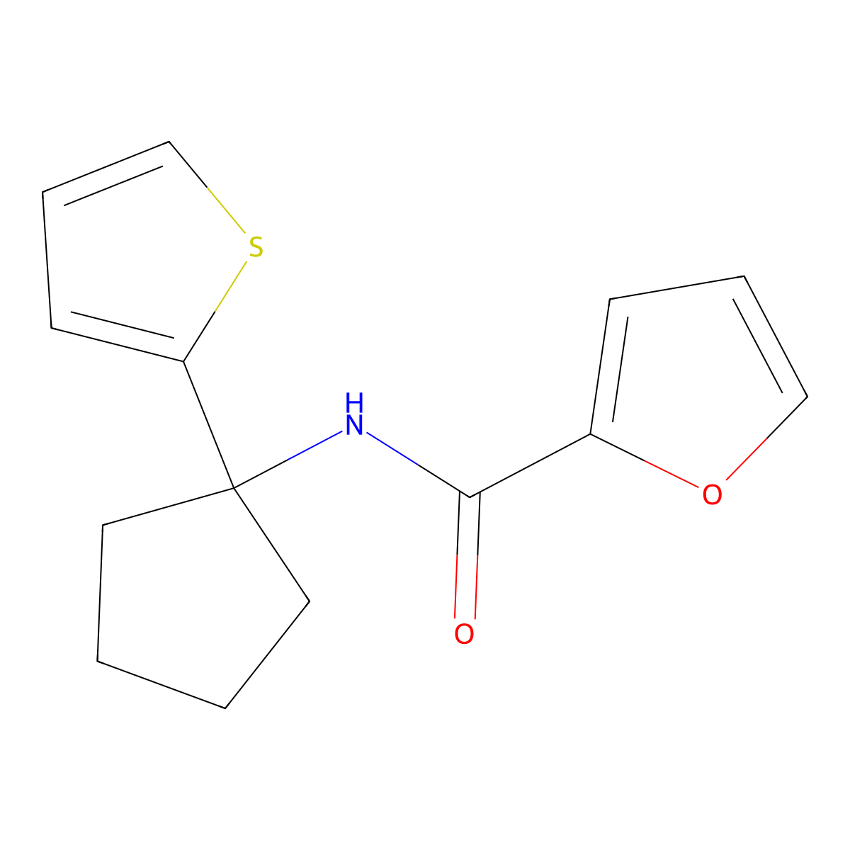 N-[1-(thiophen-2-yl)cyclopentyl]furan-2-carboxamide molecular structure, CAS 2034506-20-0