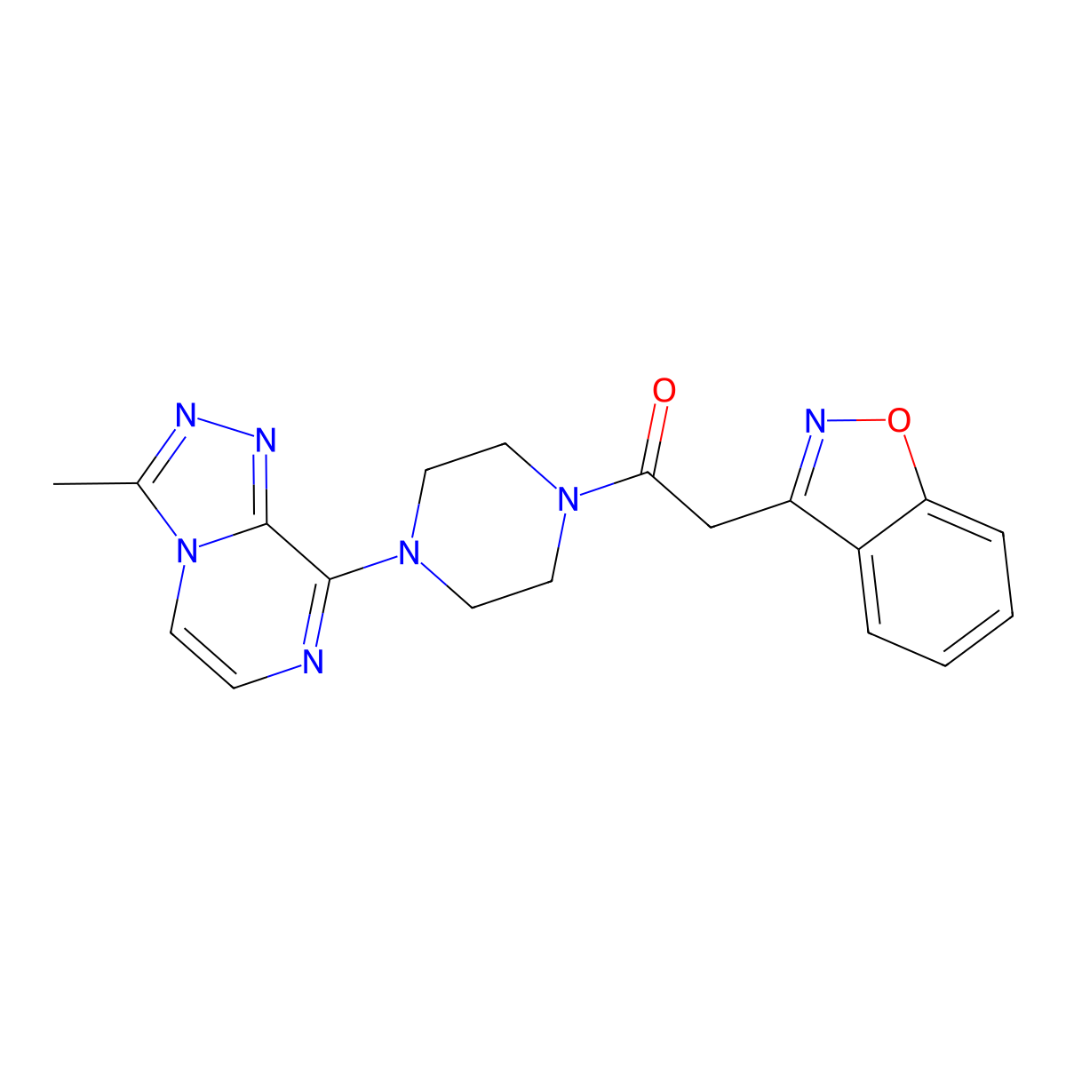 2-(Benzo[d]isoxazol-3-yl)-1-(4-(3-methyl-[1,2,4]triazolo[4,3-a]pyrazin-8-yl)piperazin-1-yl)ethanone molecular structure, CAS 2034506-33-5