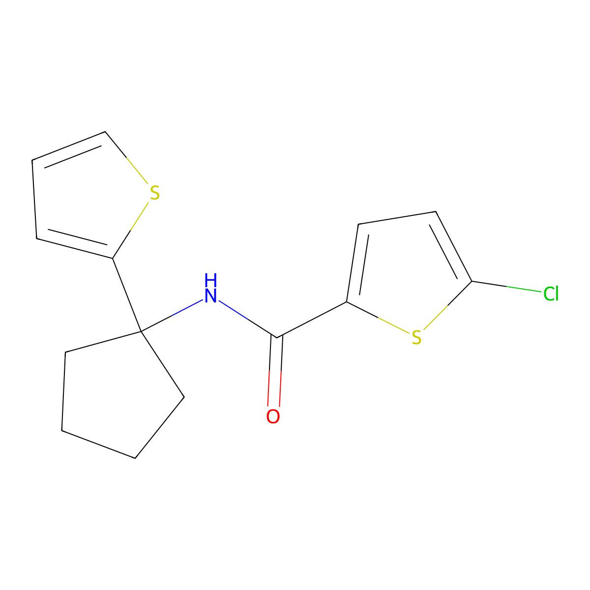 5-chloro-N-(1-(thiophen-2-yl)cyclopentyl)thiophene-2-carboxamide molecular structure, CAS 2034506-38-0