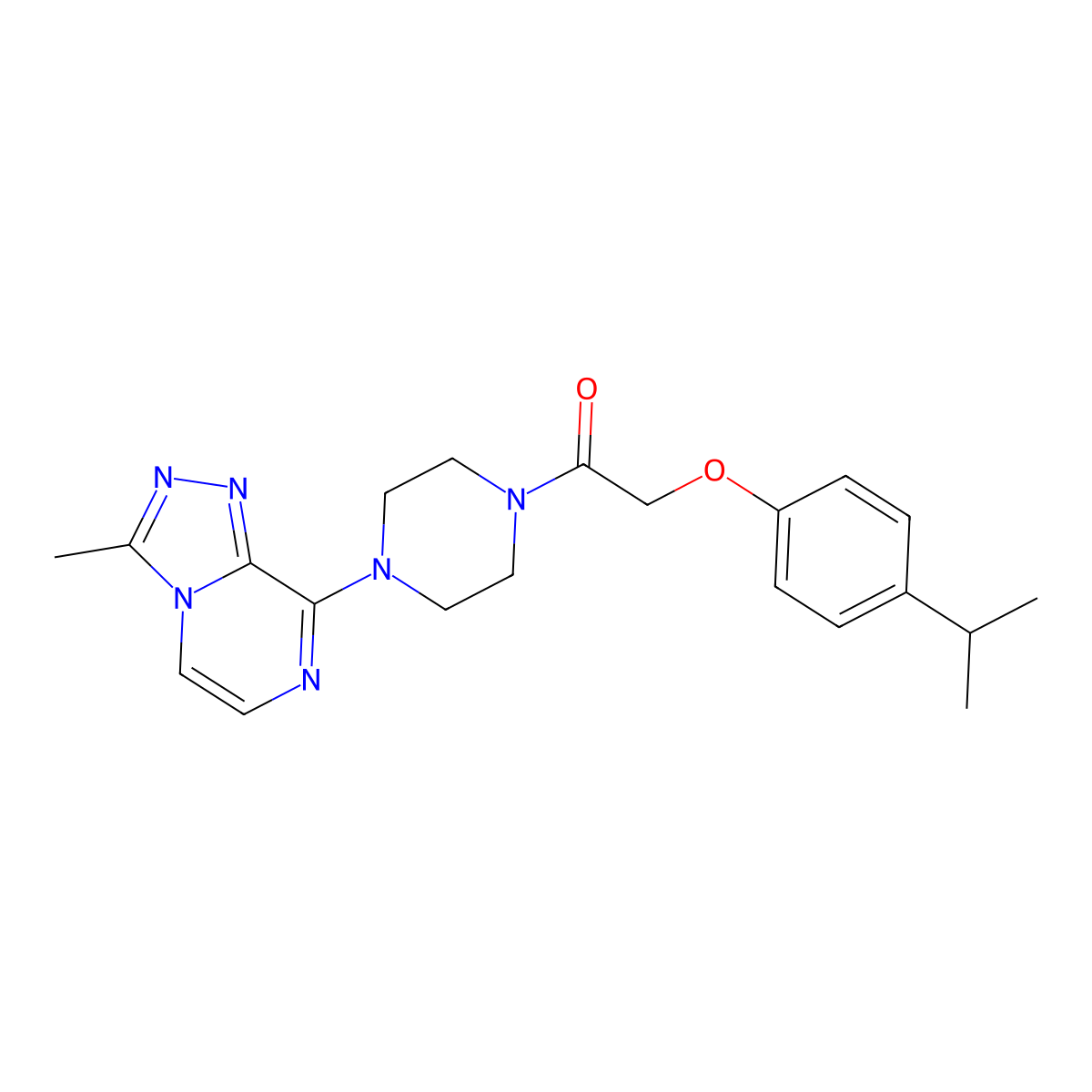 2-(4-Isopropylphenoxy)-1-(4-(3-methyl-[1,2,4]triazolo[4,3-a]pyrazin-8-yl)piperazin-1-yl)ethanone molecular structure, CAS 2034506-50-6